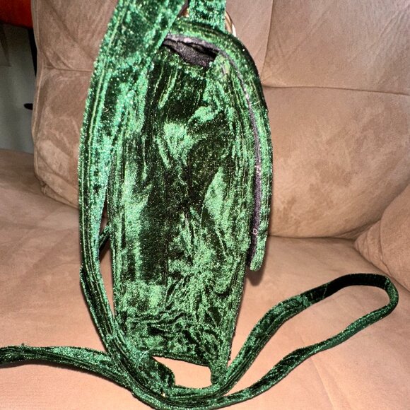 Aldo Velvet Green Shoulder Purse - Picture 7 of 8